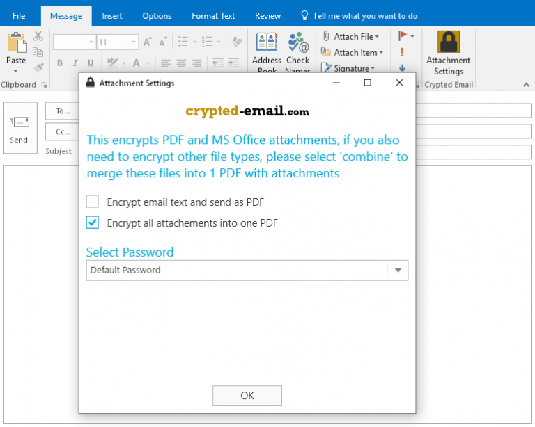 encrypt email attachment with password